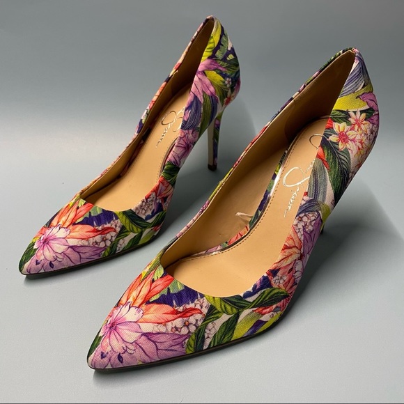 Jessica Simpson Shoes - NEW Jessica Simpson Multicolor Tropical Floral Print Layelia Pointed Toe Heels